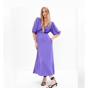 GAP purple satin feel dress xs